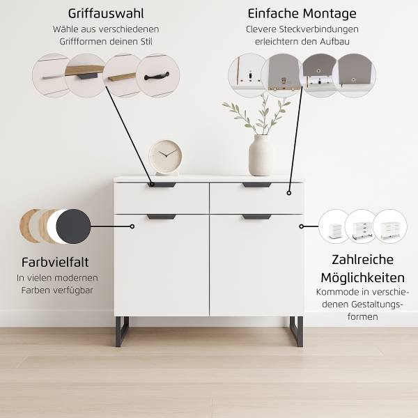 Kast Aditio met 2 deuren & sledepoten Artisan eikenhouten look