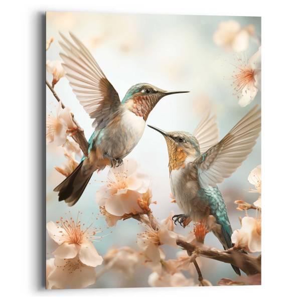 Wandbild Spring Birds MDF - Blau - 40 x 50 cm