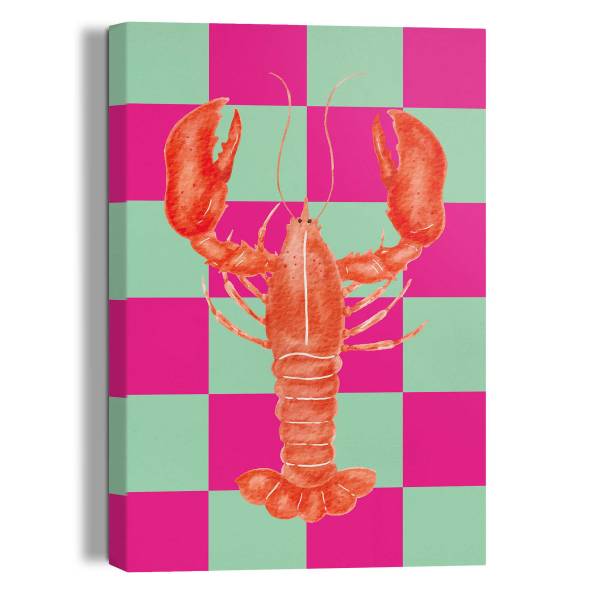 Wandbild Lobster Checkers Polyester- Orange - 20 x 30 cm
