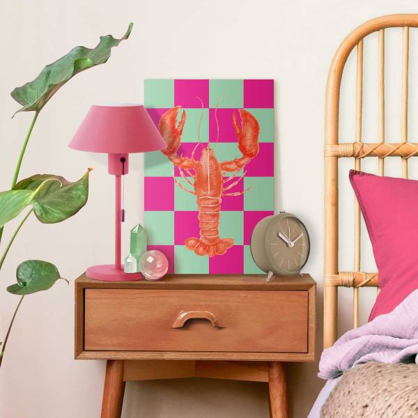 Wandbild Lobster Checkers Polyester- Orange - 20 x 30 cm
