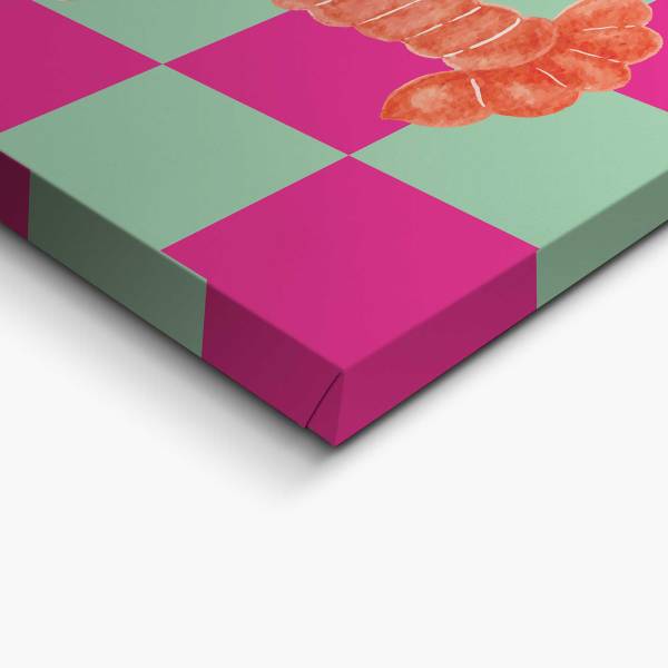 Wandbild Lobster Checkers Polyester- Orange - 20 x 30 cm