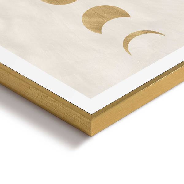 Gerahmtes Bild Moonphases MDF - Gold - 30 x 40 cm