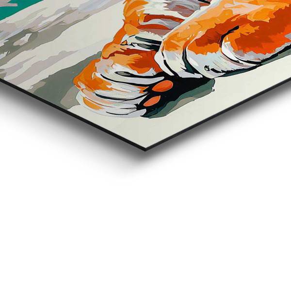 Wandbild Gemalter Tiger MDF - Mehrfarbig - 60 x 90 cm