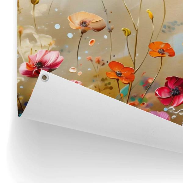 Outdoor-Poster Summer Flowers Polyester- Mehrfarbig - 60 x 80 cm