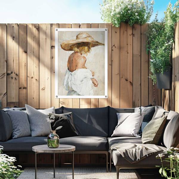 Outdoor-Poster Summer Girl Polyester- Beige - 60 x 80 cm