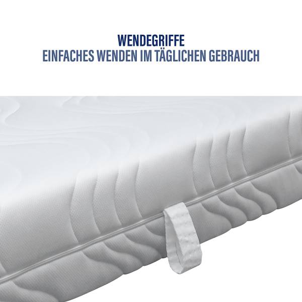 Matelas en mousse froide 7 zones Marissa Blanc - 90 x 200cm - D3 medium