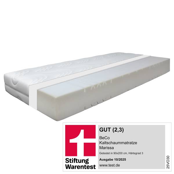 Matelas en mousse froide 7 zones Marissa Blanc - 90 x 200cm - D3 medium