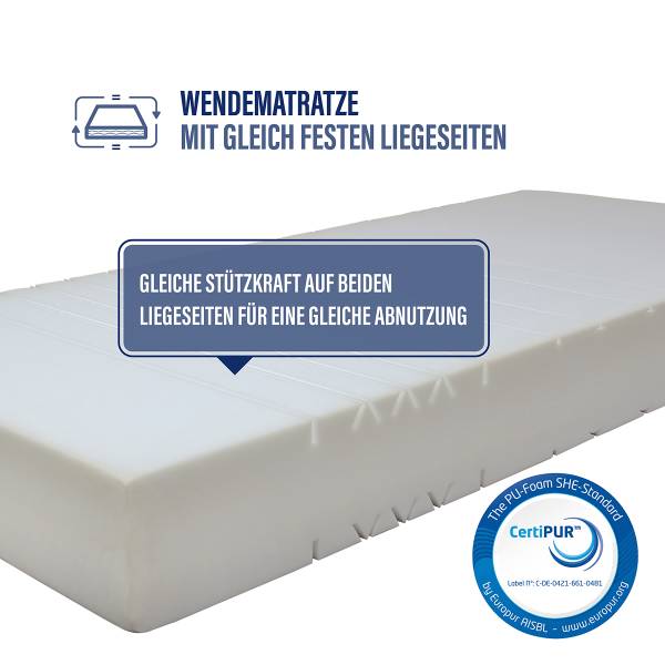 Matelas en mousse froide 7 zones Marissa Blanc - 100 x 200cm - D4 ferme