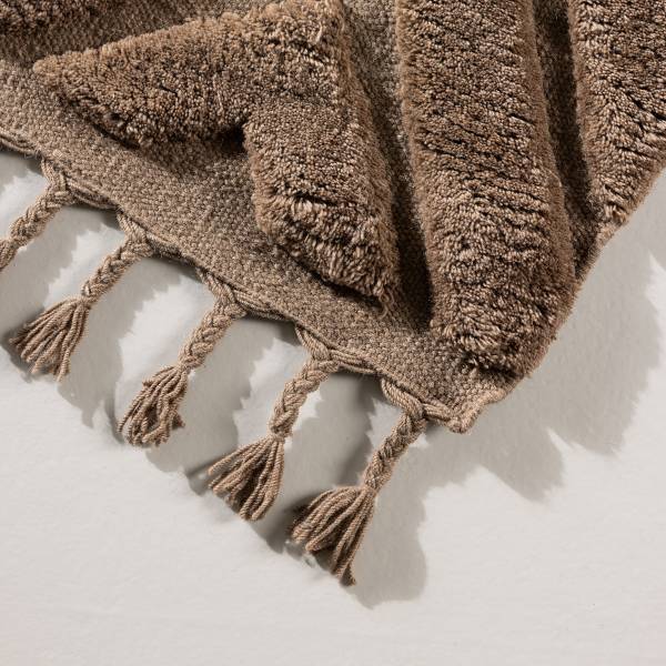 Hochflorteppich Dahlia Wolle - Braun - 160 x 230 cm