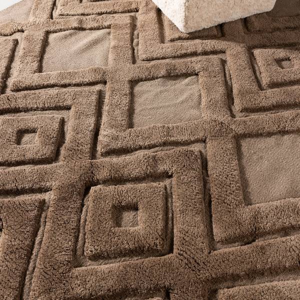 Hochflorteppich Dahlia Wolle - Braun - 160 x 230 cm