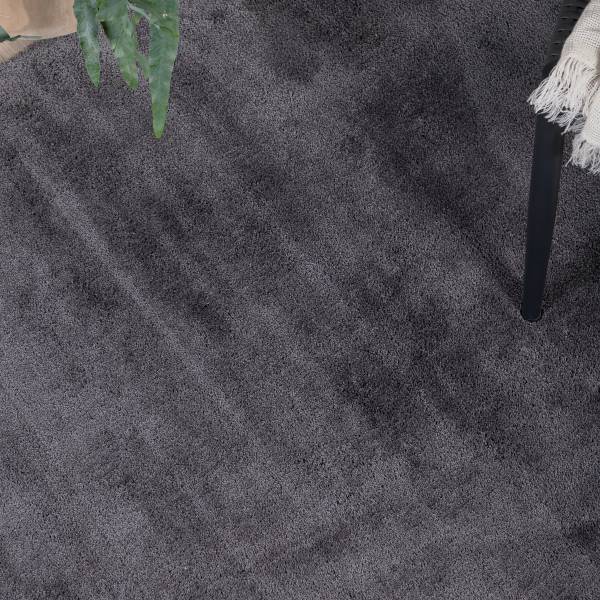 Hoogpolig vloerkleed Undra Dark polyester - grijs