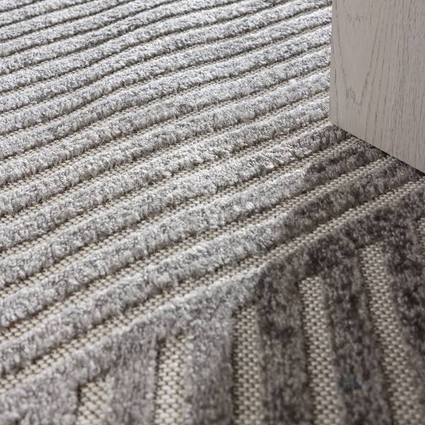 Tappeto a pelo alto Aron polipropilene - Grigio - 200 x 290 cm