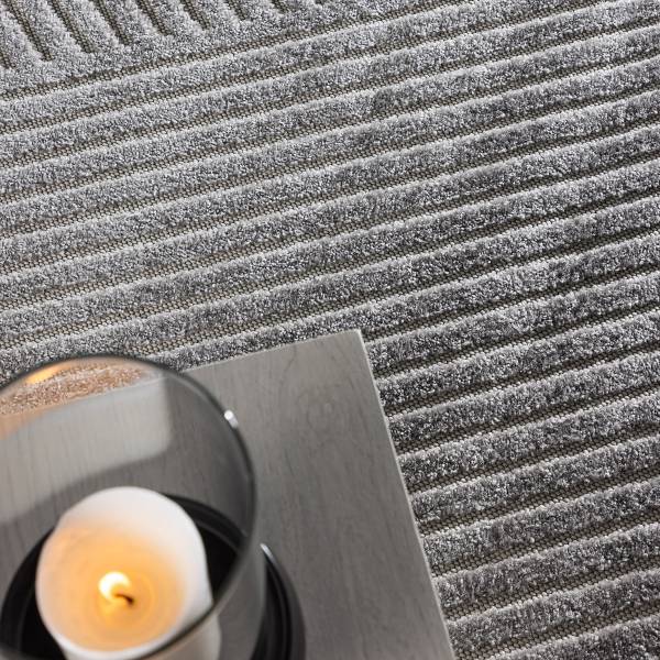 Tappeto a pelo alto Aron polipropilene - Grigio - 200 x 290 cm