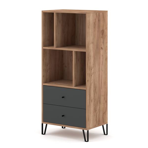 Étagère Boovo Gris / Imitation chêne foncé