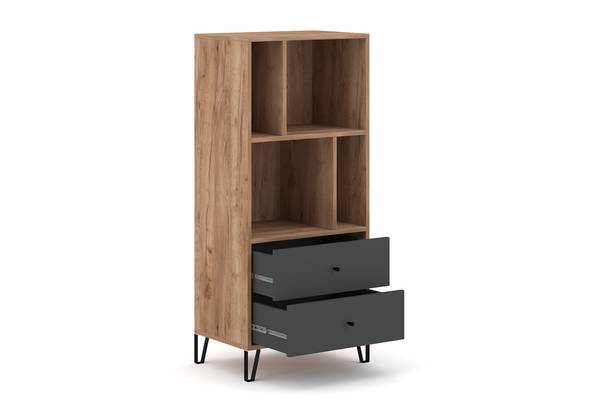 Étagère Boovo Gris / Imitation chêne foncé