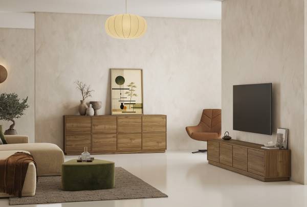 Dressoir KANA walnoothouten look