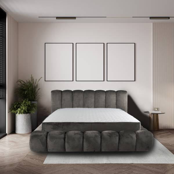 Polsterbett Vazoa Chenille Aponi: Graphit - 180 x 200cm