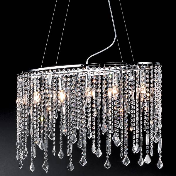 Suspension Laila Verre satiné / Fer - 5 ampoules