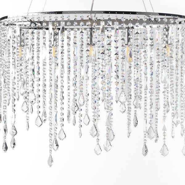 Suspension Laila Verre satiné / Fer - 5 ampoules