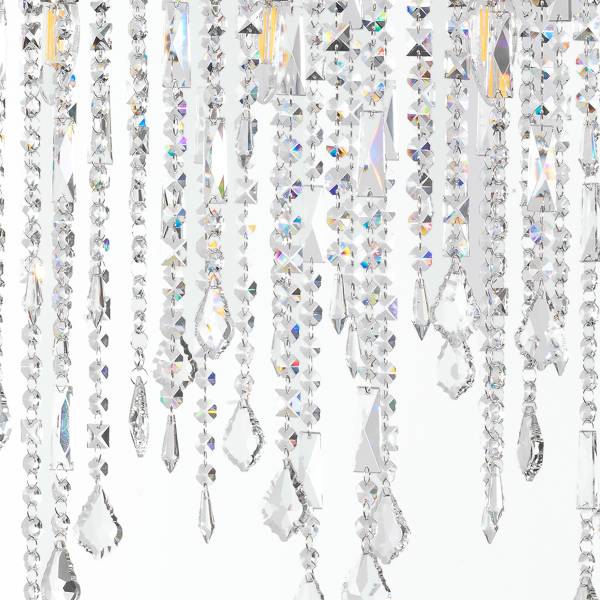 Suspension Laila Verre satiné / Fer - 5 ampoules