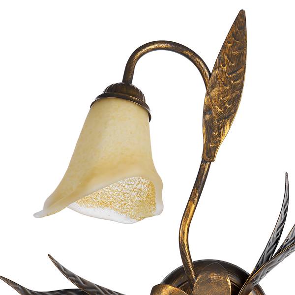 Deckenleuchte Alga satiniertes Glas / Eisen - Flammenanzahl: 3