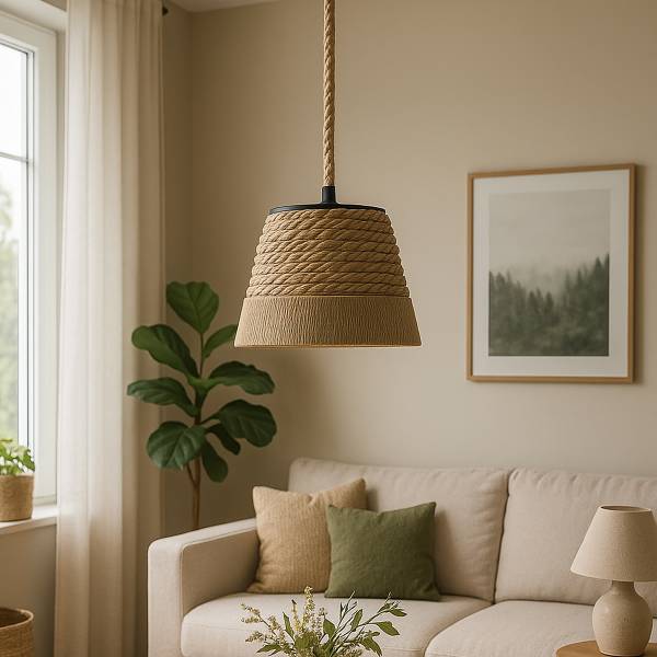 Hanglamp Coen rotan - 1-lichts