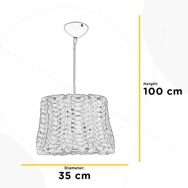 Pendelleuchte Dolly Baumwollstoff / Eisen - 1-flammig