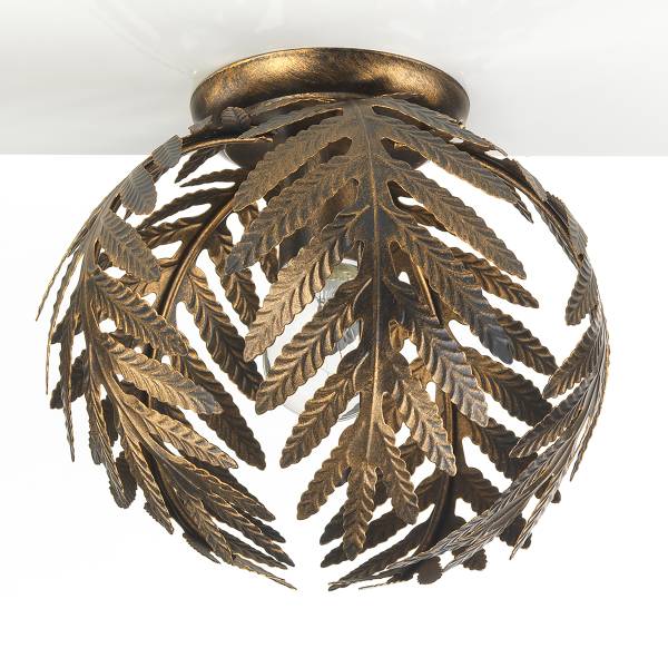 Deckenleuchte Felce rund Eisen - 1-flammig - Braun