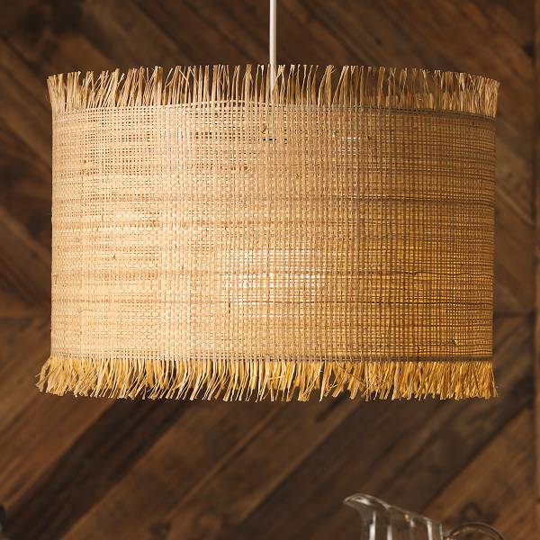 Pendelleuchte Fringilla Rattan / Eisen - 1-flammig