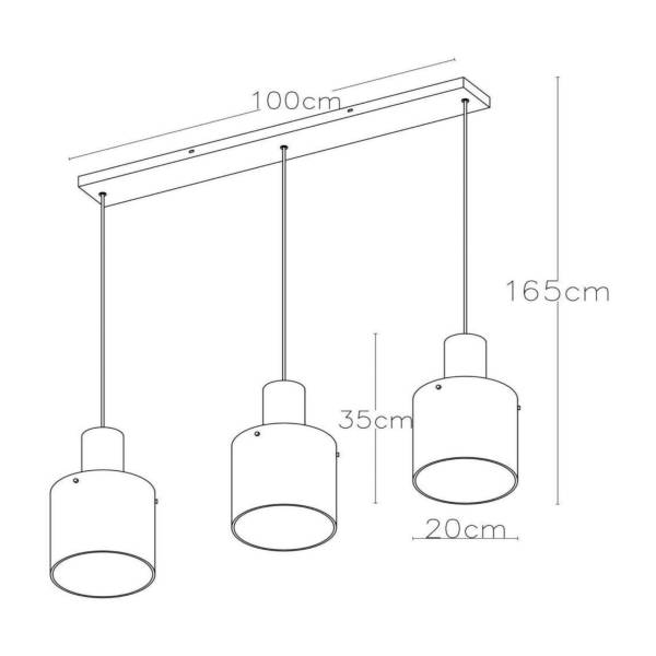 Pendelleuchte Tolendo Typ B 20 x 165 x 20 cm
