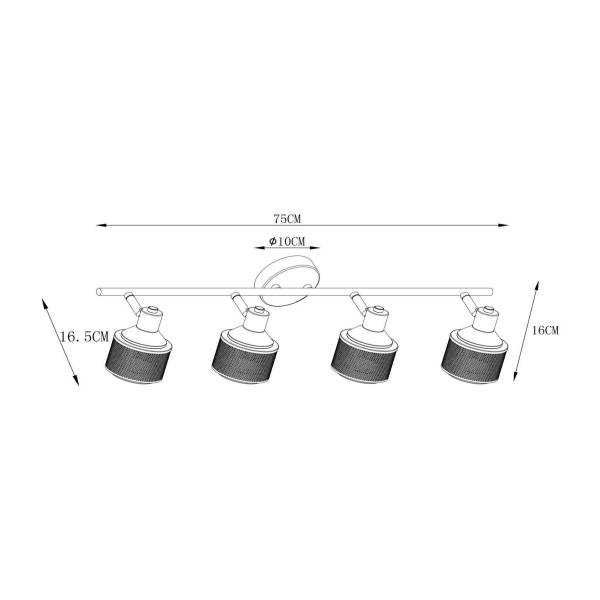 Deckenleuchte Rafa Typ C Eisen - Schwarz