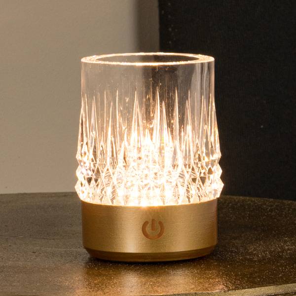 Tischleuchte Lily Opalglas - Gold - Gold