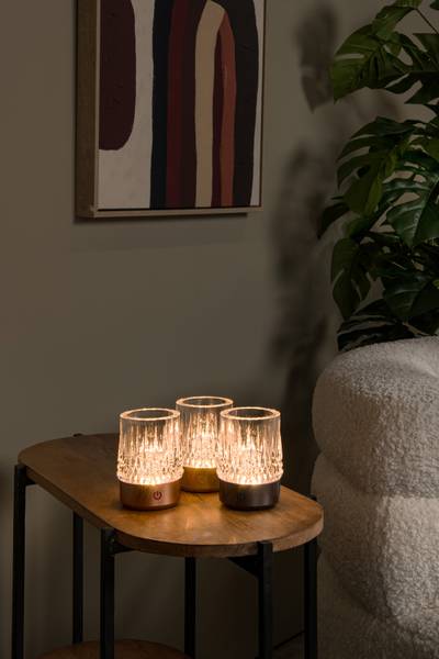 Tischleuchte Lily Opalglas - Gold - Gold