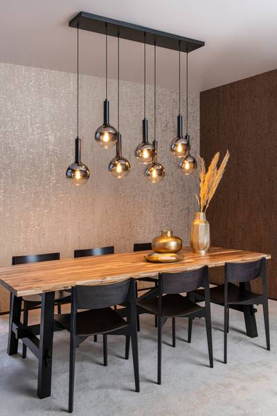 Pendelleuchte Marius Typ A Aluminium / Opalglas - Grau