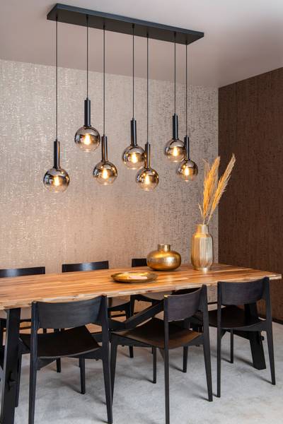 Pendelleuchte Marius Typ A Aluminium / Opalglas - Grau