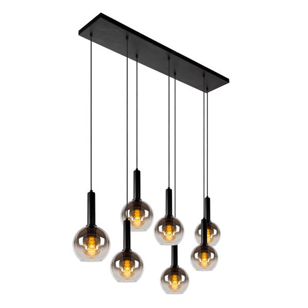 Pendelleuchte Marius Typ A Aluminium / Opalglas - Grau
