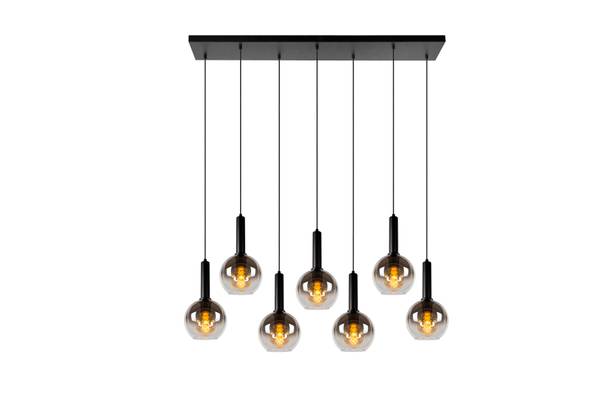 Pendelleuchte Marius Typ A Aluminium / Opalglas - Grau