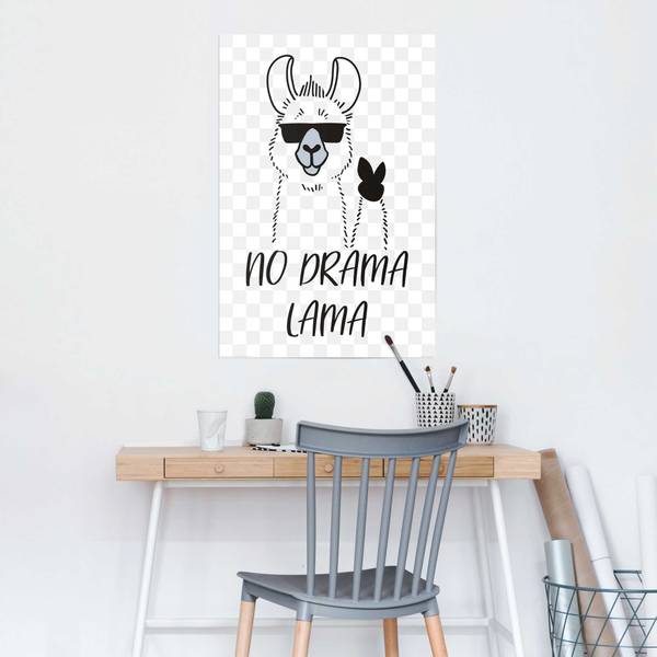Poster No Drama Lama Papier - Weiß - 61 x 91,5 cm