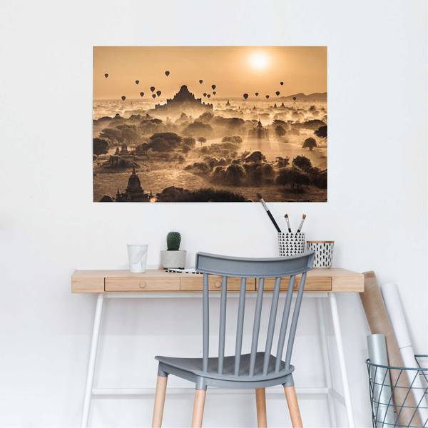 Affiche Lever de soleil féerique Papier - marron - 61 x 91,5 cm