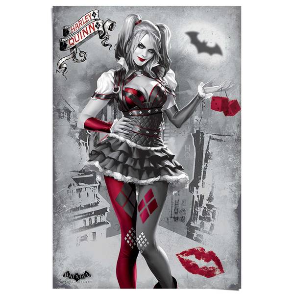 Poster Harley Quinn Papier - Weiß - 61 x 91,5 cm