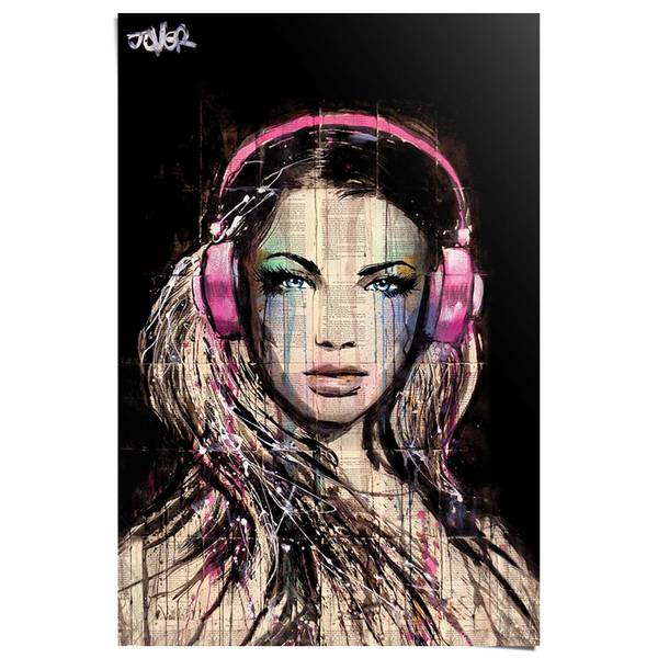 Poster DJ Girl Papier - Mehrfarbig - 61 x 91,5 cm