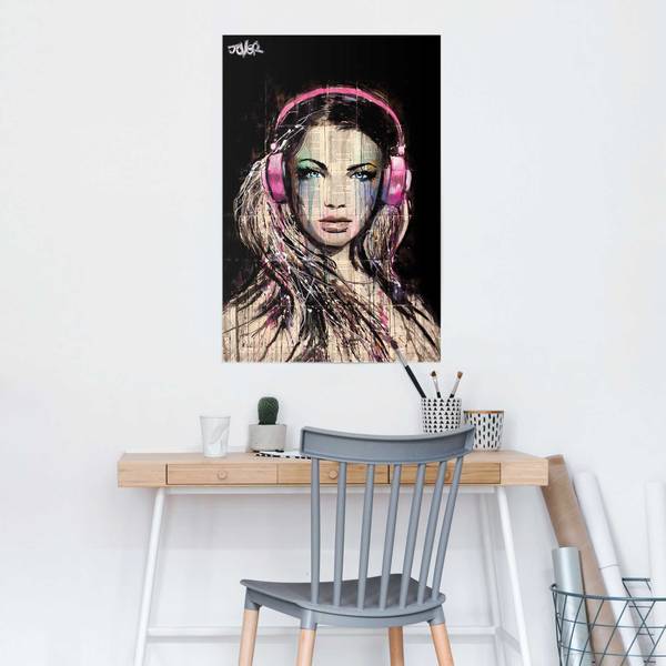 Poster DJ Girl Papier - Mehrfarbig - 61 x 91,5 cm