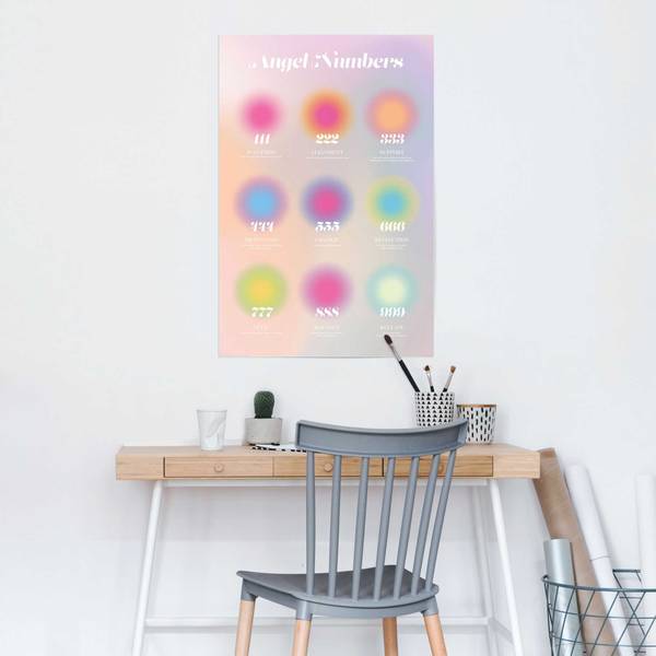Poster Angel Numbers Papier - Mehrfarbig - 61 x 91,5 cm