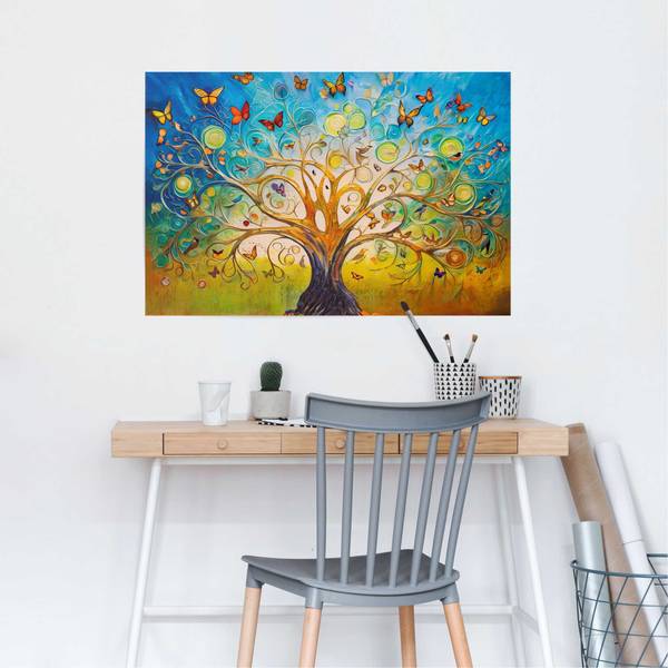 Poster Colourful Tree Of Life Papier - Mehrfarbig - 61 x 91,5 cm