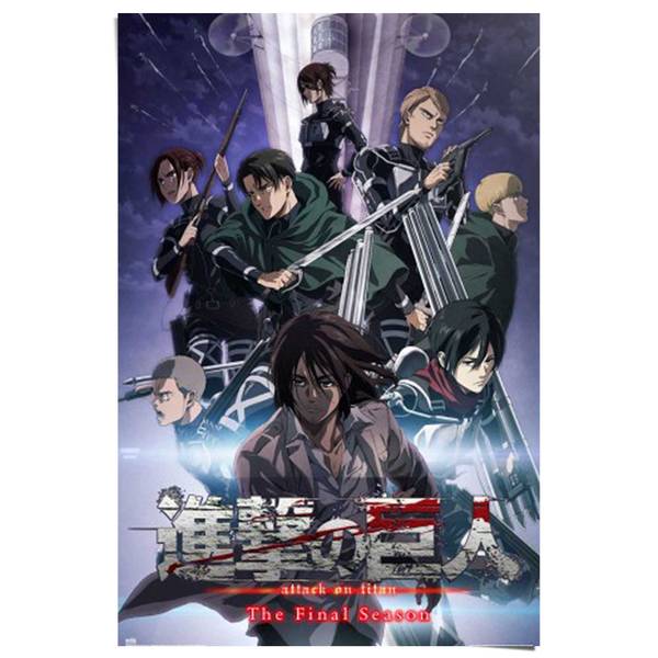 Poster Attack On Titan - Final Season papier - blauw - 61 x 91,5 cm