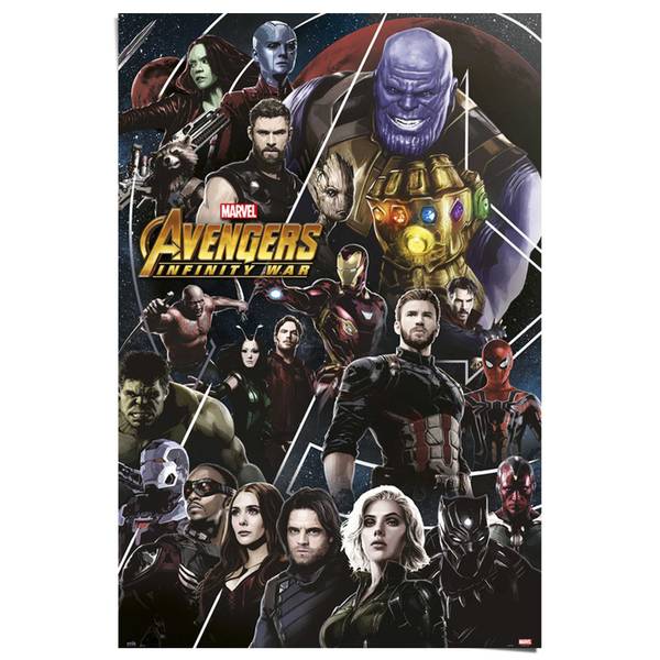 Affiche Marvel Avengers Infinity War Papier - noir - 61 x 91,5 cm