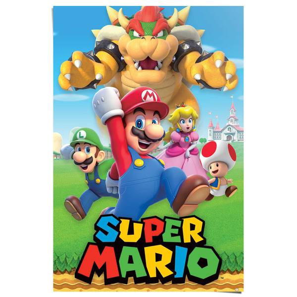 Affiche Super Mario personnages Papier - multicolore - 61 x 91,5 cm