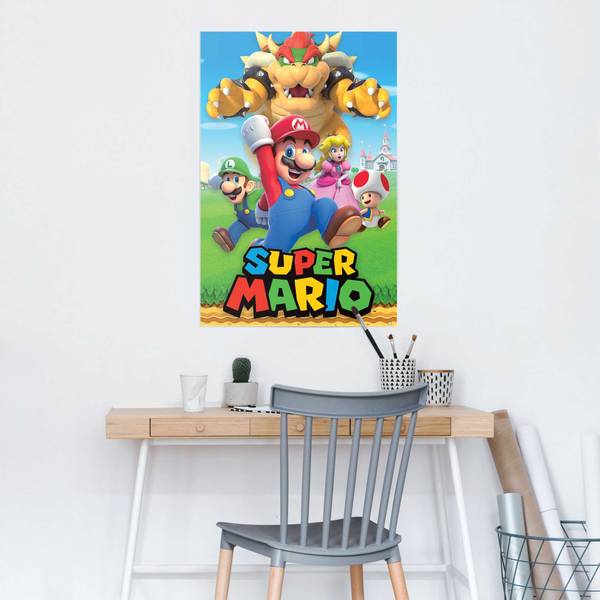 Affiche Super Mario personnages Papier - multicolore - 61 x 91,5 cm