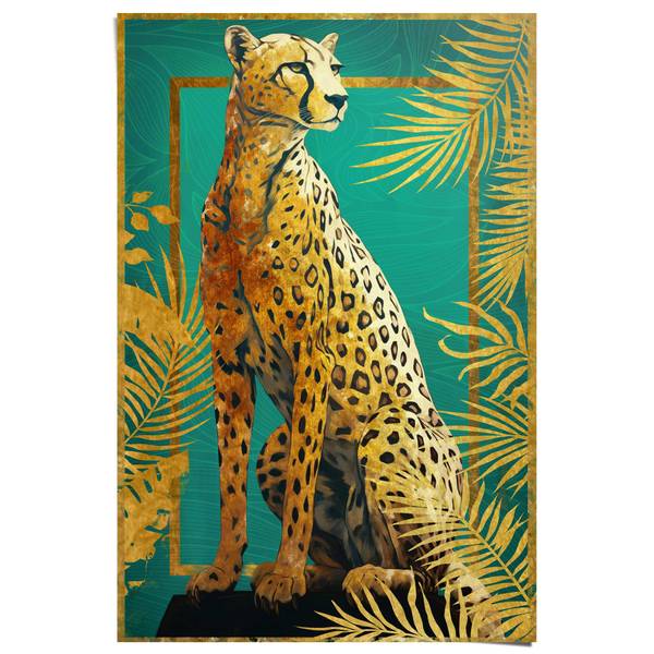 Poster Cheetah Pose Papier - Gold - 61 x 91,5 cm
