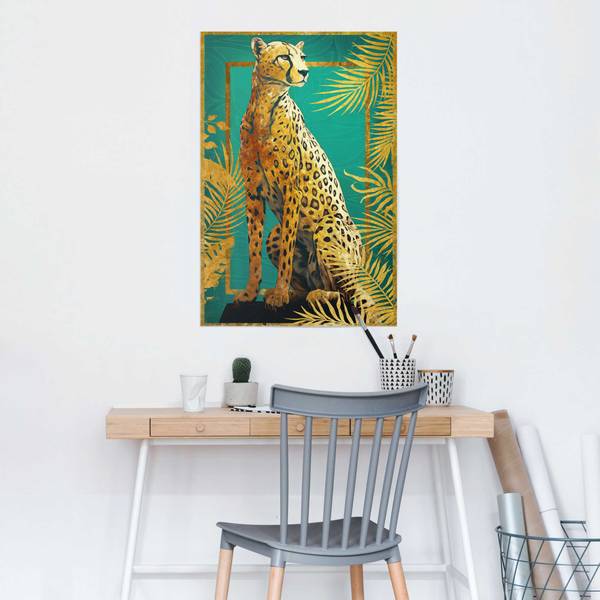 Poster Cheetah Pose Papier - Gold - 61 x 91,5 cm
